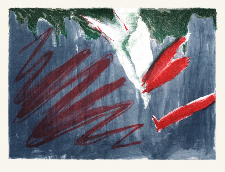 Sylwia Jakubowska - Granice snu i zapomnienia, litografia, algrafia 36x49,5cm (2017)